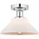 Edison Orwell 8" Polished Chrome Semi Flush Mount w/ Matte White Shade