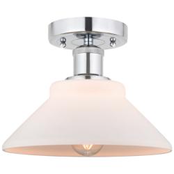 Edison Orwell 8" Polished Chrome Semi Flush Mount w/ Matte White Shade