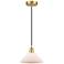 Edison Orwell 8" Satin Gold Cord Hung Mini Pendant w/ Matte White Shad