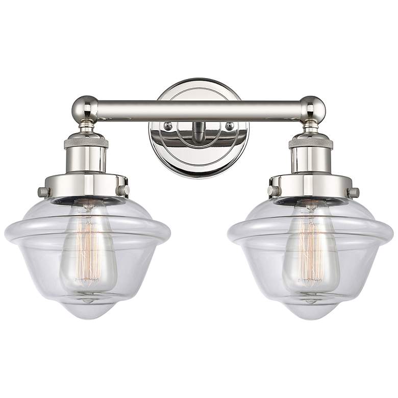 Image 1 Edison Oxford 10" High Polished Nickel 2-Light Wall Sconce