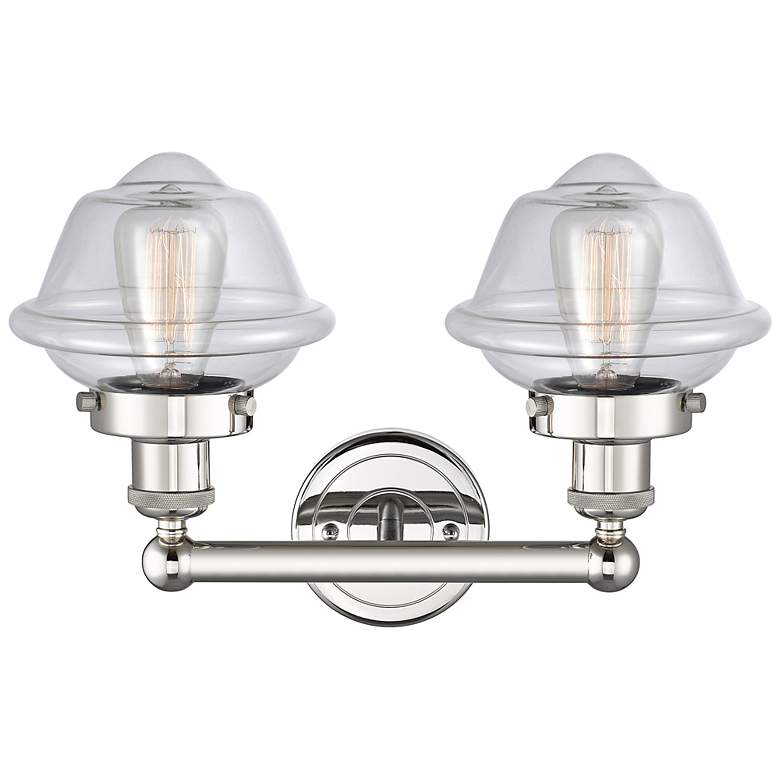 Image 3 Edison Oxford 10" High Polished Nickel 2-Light Wall Sconce more views