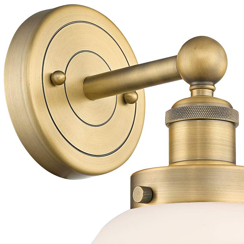 Image 2 Edison Oxford 11" High Brushed Brass White Glass Wall Sconce more views