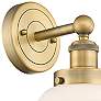 2_Edison Oxford 11" High Brushed Brass White Glass Wall Sconce more views