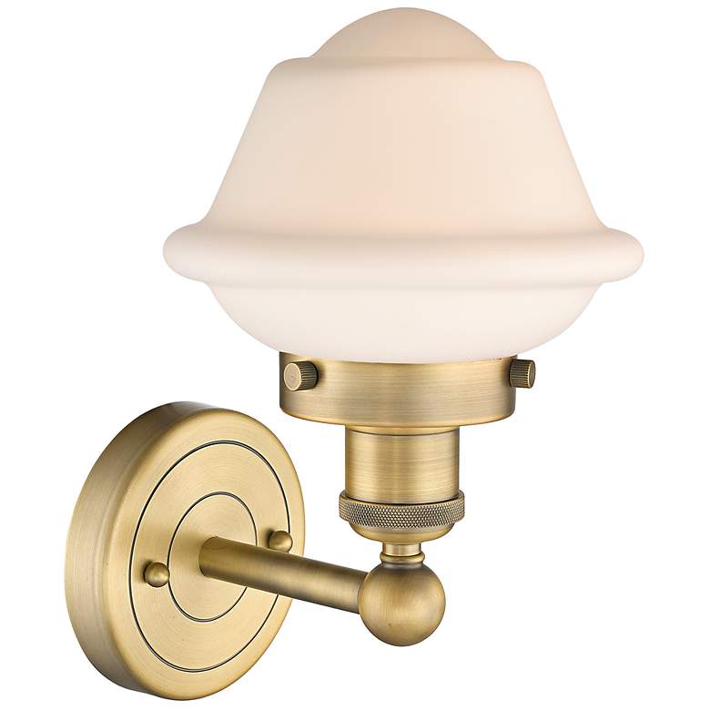 Image 3 Edison Oxford 11" High Brushed Brass White Glass Wall Sconce more views