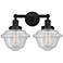 Edison Oxford 16" 2-Light Matte Black Bath Light w/ Mercury Shade
