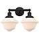 Edison Oxford 16" 2-Light Oil Rubbed Bronze Bath Light w/ Matte White