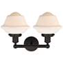 2_Edison Oxford 16" 2-Light Oil Rubbed Bronze Bath Light w/ Matte White more views