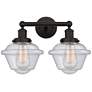 Edison Oxford 16" 2-Light Oil Rubbed Bronze Bath Light w/ Mercury Shad