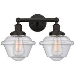 Edison Oxford 16" 2-Light Oil Rubbed Bronze Bath Light w/ Mercury Shad