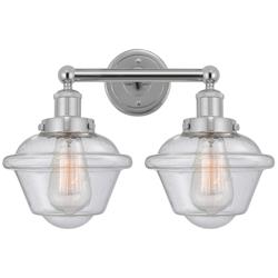 Edison Oxford 16" 2-Light Polished Chrome Bath Light w/ Mercury Shade