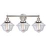 Edison Oxford 25" 3-Light Brushed Satin Nickel Bath Light w/ Clear Sha