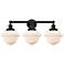 Edison Oxford 25" 3-Light Matte Black Bath Light w/ Matte White Shade