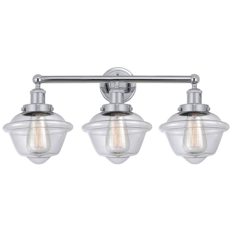 Image 1 Edison Oxford 25" 3-Light Polished Chrome Bath Light w/ Clear Shade