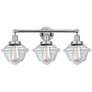 Edison Oxford 25" 3-Light Polished Chrome Bath Light w/ Clear Shade