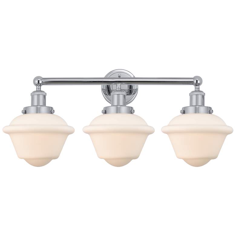 Image 1 Edison Oxford 25" 3-Light Polished Chrome Bath Light w/ Matte White Sh
