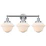 Edison Oxford 25" 3-Light Polished Chrome Bath Light w/ Matte White Sh