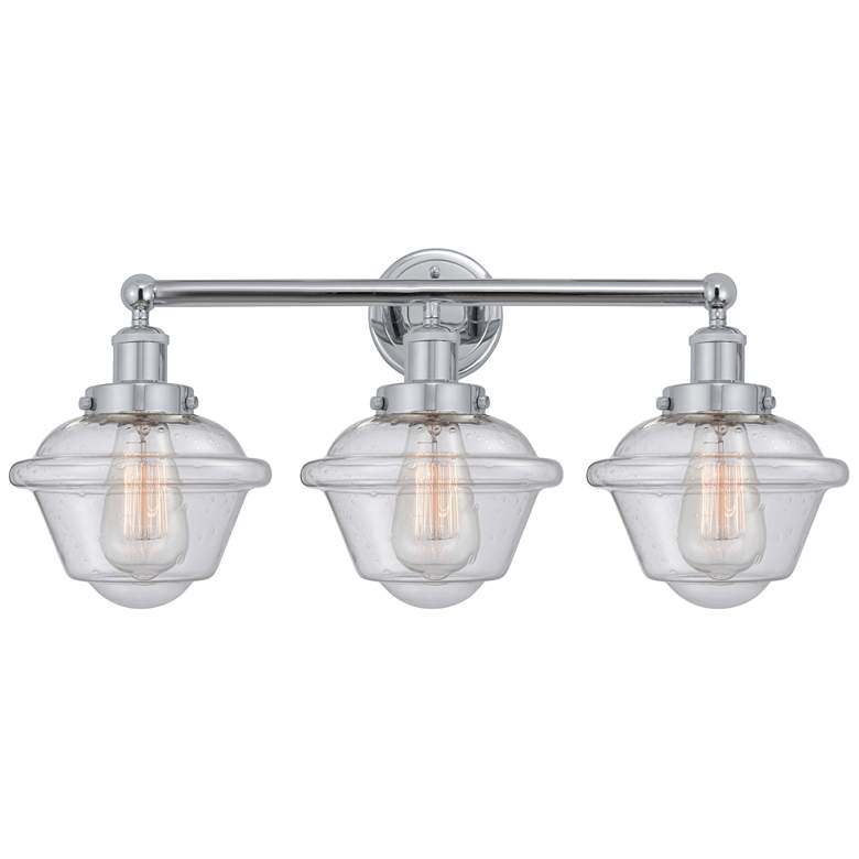 Image 1 Edison Oxford 25" 3-Light Polished Chrome Bath Light w/ Mercury Shade