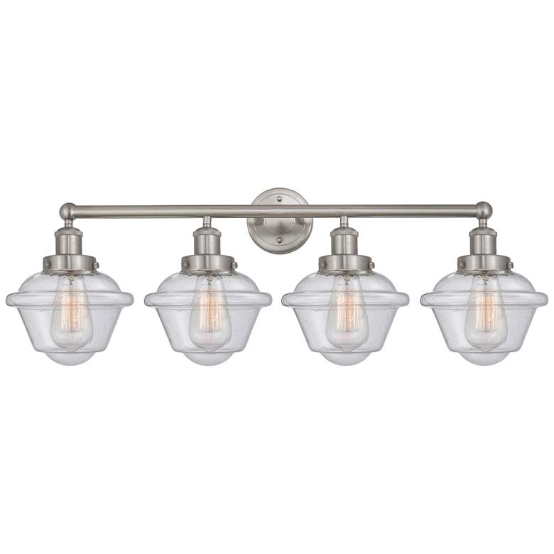 Image 1 Edison Oxford 34" 4-Light Brushed Satin Nickel Bath Light w/ Mercury S