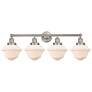 Edison Oxford 34" 4-Light Brushed Satin Nickel Bath Light w/ White Sha
