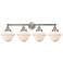 Edison Oxford 34" 4-Light Brushed Satin Nickel Bath Light w/ White Sha
