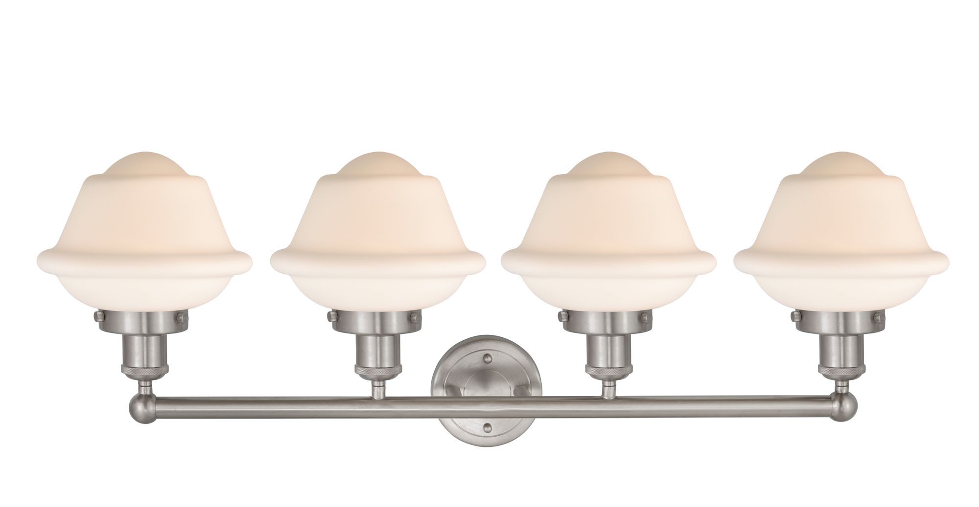 Image 2 Edison Oxford 34" 4-Light Brushed Satin Nickel Bath Light w/ White Sha more views