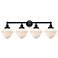 Edison Oxford 34" 4-Light Matte Black Bath Light w/ Matte White Shade