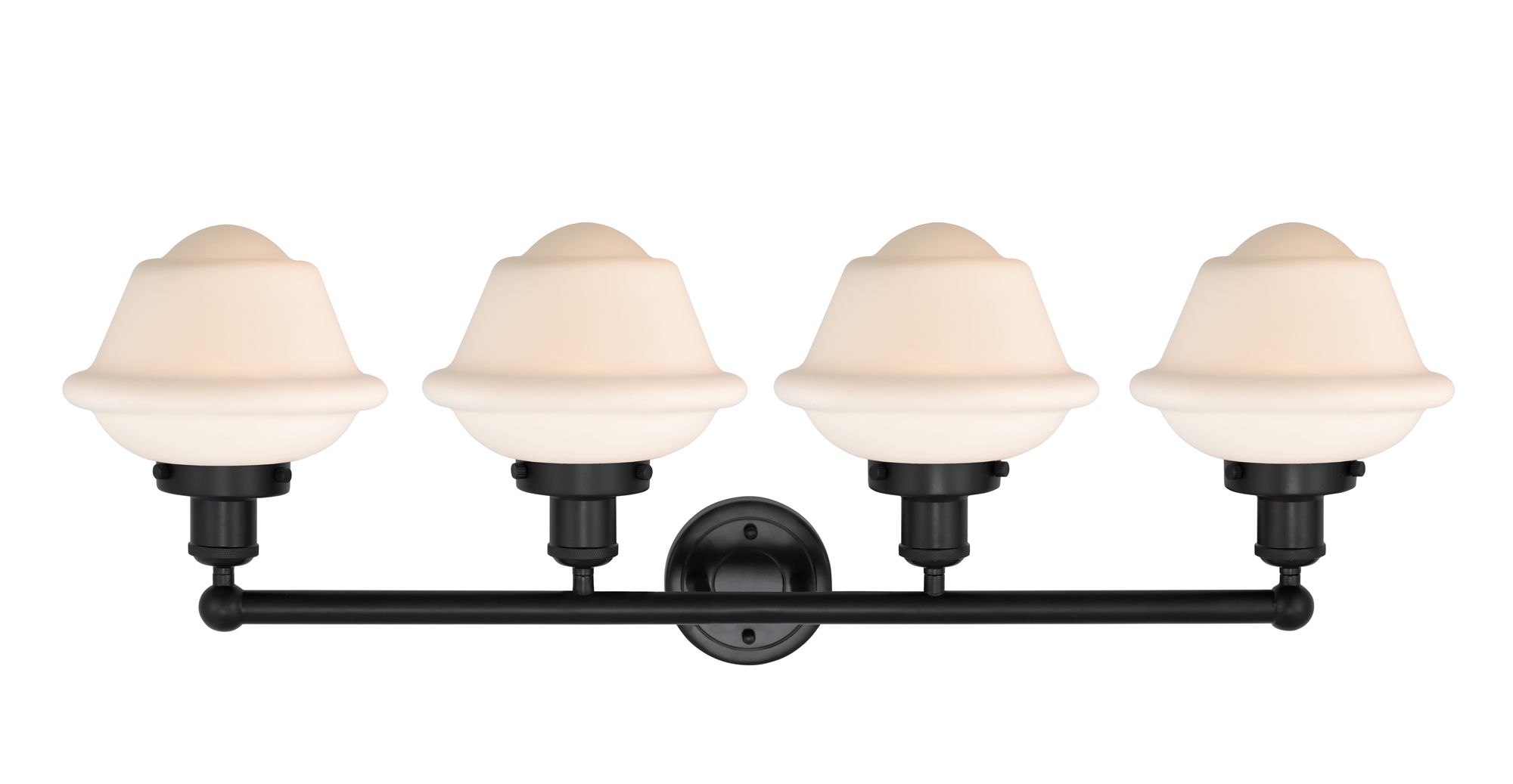 Image 5 Edison Oxford 34" 4-Light Matte Black Bath Light w/ Matte White Shade more views