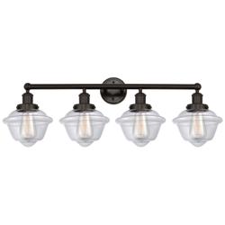 Edison Oxford 34" 4-Light Oil Rubbed Bronze Bath Light w/ Clear Shade