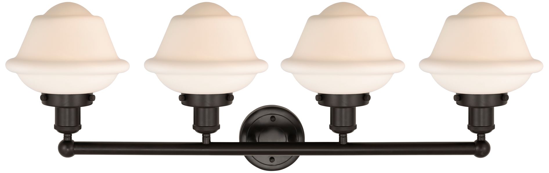 Image 2 Edison Oxford 34" 4-Light Oil Rubbed Bronze Bath Light w/ Matte White  more views