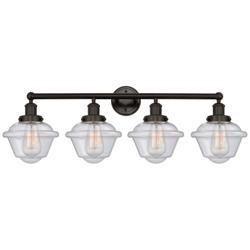 Edison Oxford 34" 4-Light Oil Rubbed Bronze Bath Light w/ Mercury Shad