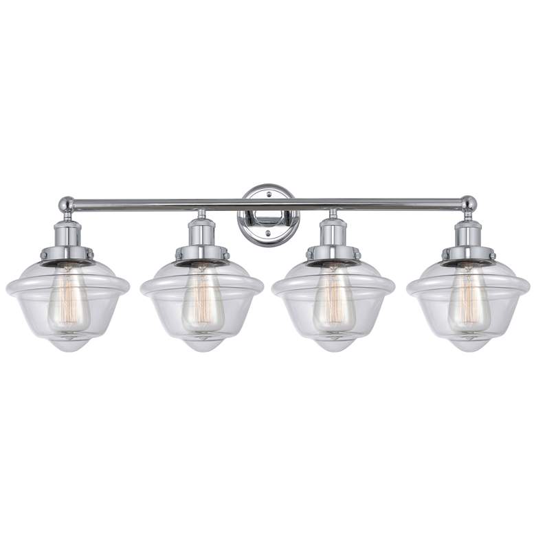 Image 1 Edison Oxford 34" 4-Light Polished Chrome Bath Light w/ Clear Shade