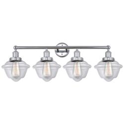 Edison Oxford 34" 4-Light Polished Chrome Bath Light w/ Clear Shade