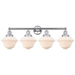 Edison Oxford 34" 4-Light Polished Chrome Bath Light w/ Matte White Sh