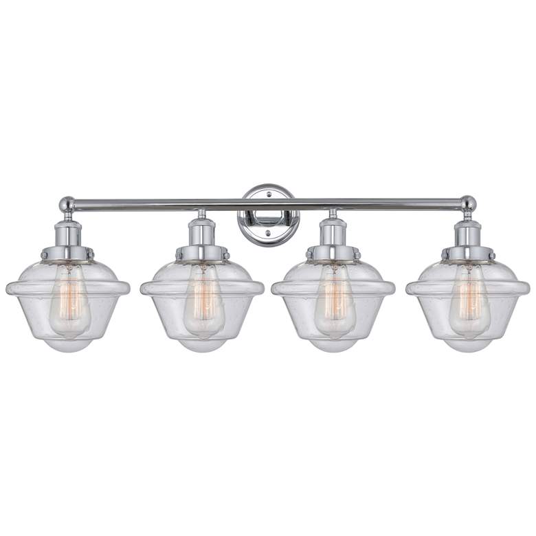 Image 1 Edison Oxford 34" 4-Light Polished Chrome Bath Light w/ Mercury Shade
