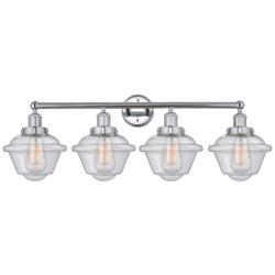 Edison Oxford 34" 4-Light Polished Chrome Bath Light w/ Mercury Shade