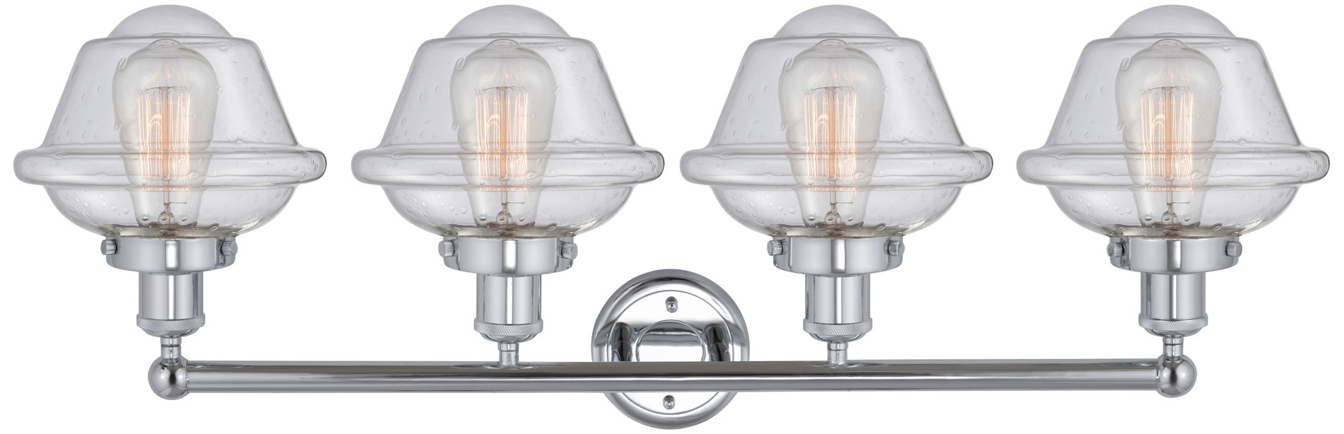 Image 2 Edison Oxford 34" 4-Light Polished Chrome Bath Light w/ Mercury Shade more views