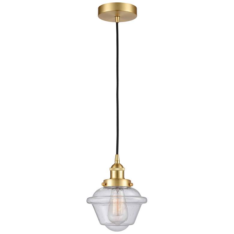 Image 1 Edison Oxford 7 1/2" Wide Satin Gold Mini Pendant