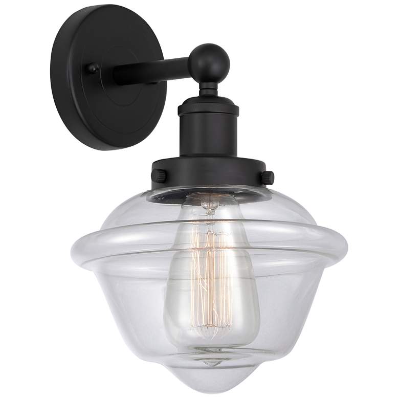 Image 1 Edison Oxford 7" Matte Black Sconce w/ Clear Shade