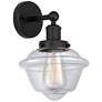 Edison Oxford 7" Matte Black Sconce w/ Clear Shade
