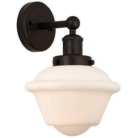 Image1 of Edison Oxford 7" Oil Rubbed Bronze Sconce w/ Matte White Shade