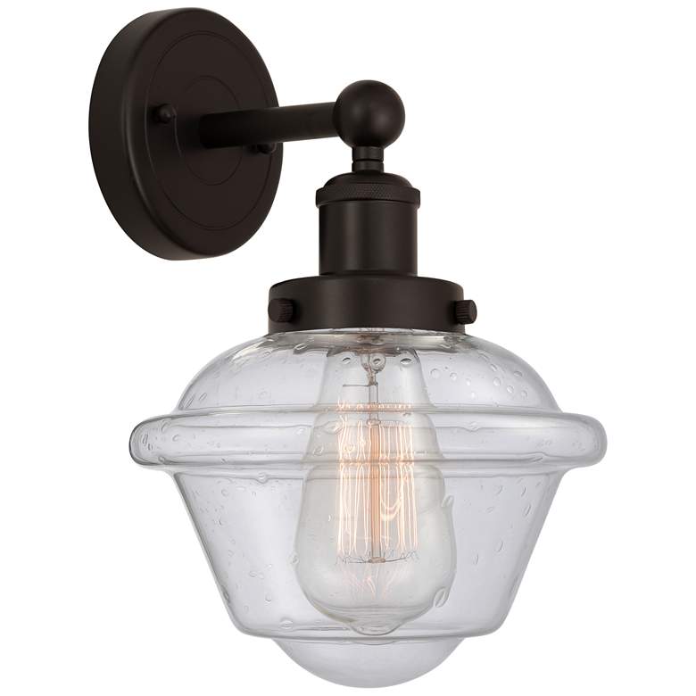Image 1 Edison Oxford 7" Oil Rubbed Bronze Sconce w/ Mercury Shade