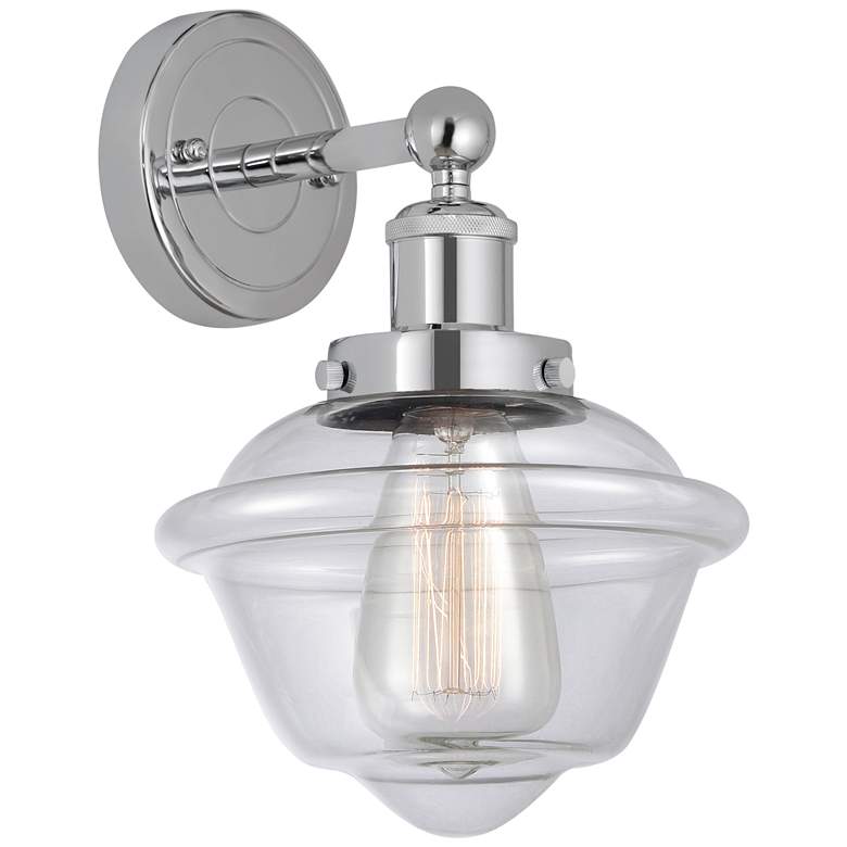 Image 1 Edison Oxford 7" Polished Chrome Sconce w/ Clear Shade