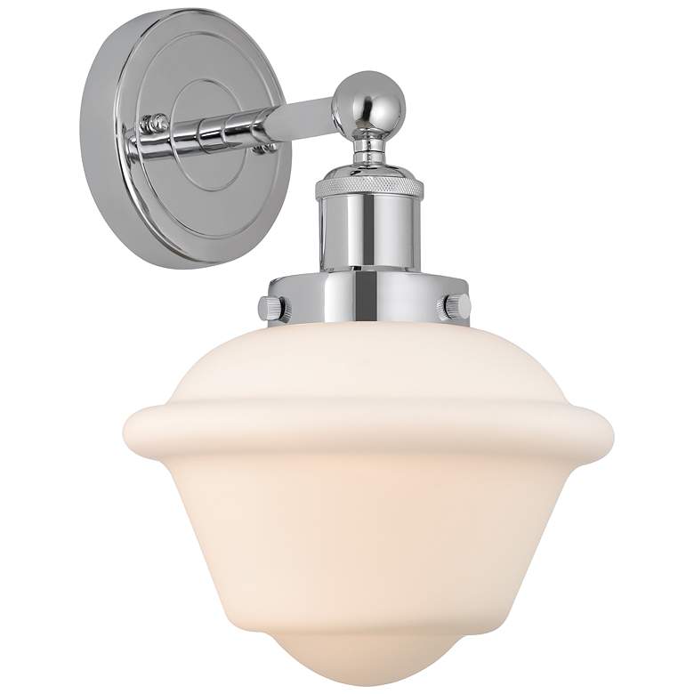 Image 1 Edison Oxford 7" Polished Chrome Sconce w/ Matte White Shade
