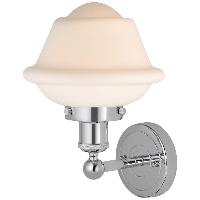 Image 2 Edison Oxford 7" Polished Chrome Sconce w/ Matte White Shade more views