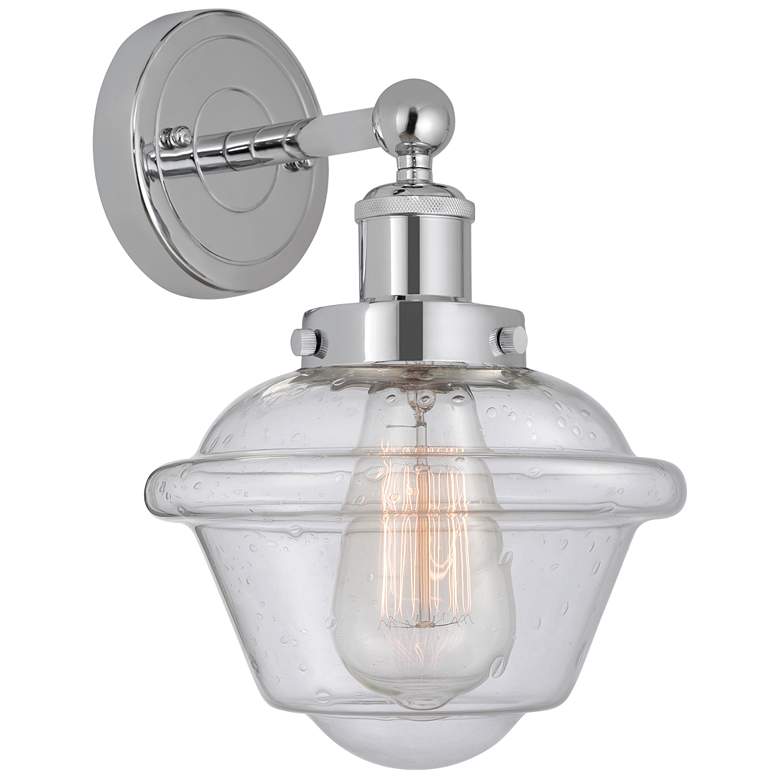 Image 1 Edison Oxford 7" Polished Chrome Sconce w/ Mercury Shade