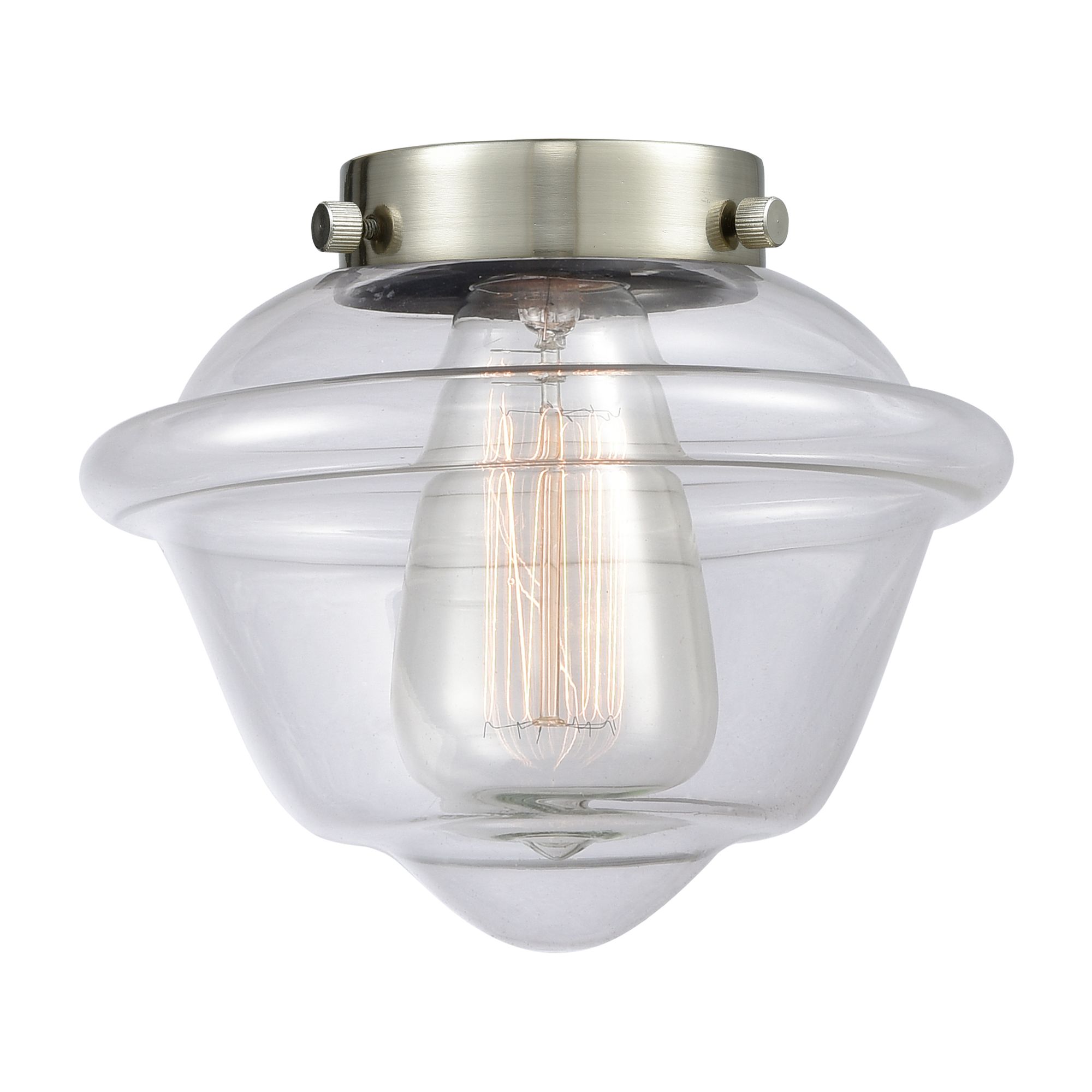 Image 3 Edison Oxford 7" Polished Chrome Semi Flush Mount w/ Clear Shade more views
