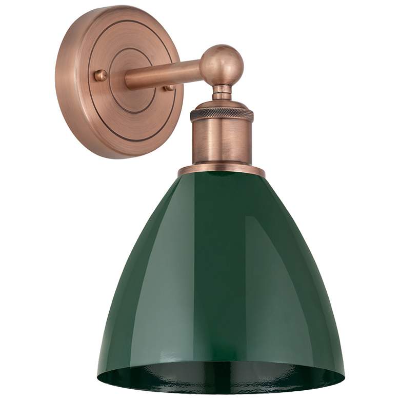 Image 1 Edison Plymouth 12"H Antique Copper Sconce w/ Green Shade