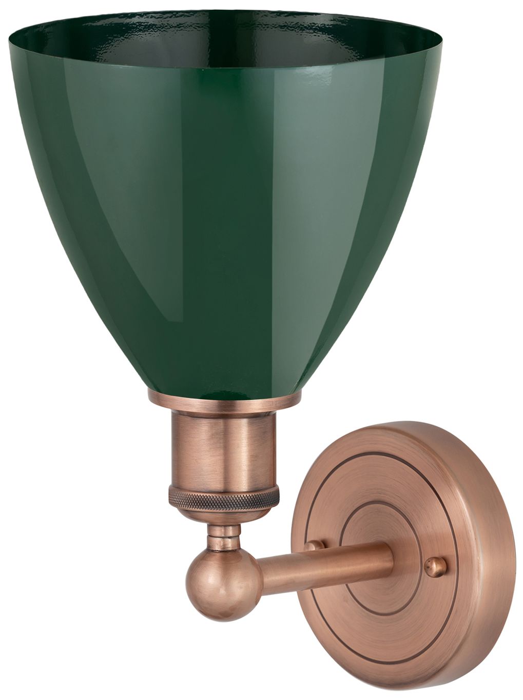 Image 2 Edison Plymouth 12"H Antique Copper Sconce w/ Green Shade more views