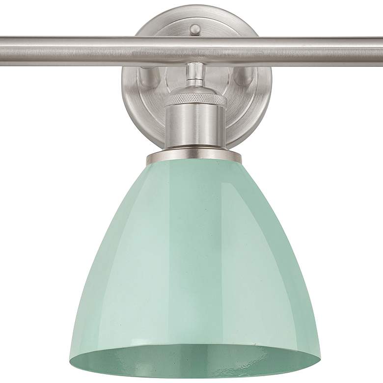 Image 2 Edison Plymouth 25 1/2" W Nickel Seafoam 3-Light Bath Light more views