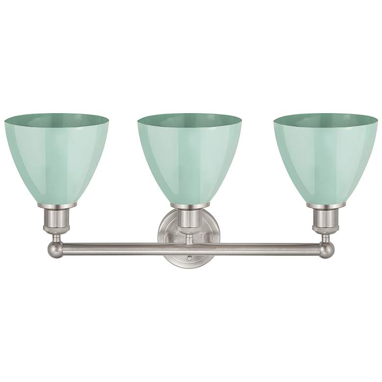 Image 3 Edison Plymouth 25 1/2" W Nickel Seafoam 3-Light Bath Light more views